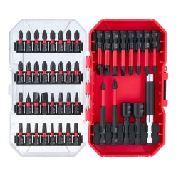 VEVOR Screwdriver Bit Set, 45-Piece, Magnetic Phillips, Slotted, Square, Torx Bit, Hex Nut Sockets, Extension Rod with Transparent Storage Case, High-Strength S2 Alloy Steel, Blackened Finish