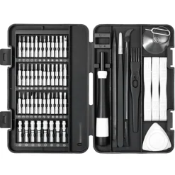 VEVOR Screwdriver Set, 59-Piece Small Precision Screwdriver Set with Phillips, Flat Head, Torx, Pentalobe Bits, Tweezer for Men, Mini Cleaning Repair Tool Kit for iPhone, MacBook, Laptop, Computer