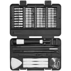 VEVOR Screwdriver Set, 59-Piece Small Precision Screwdriver Set with Phillips, Flat Head, Torx, Pentalobe Bits, Tweezer for Men, Mini Cleaning Repair Tool Kit for iPhone, MacBook, Laptop, Computer