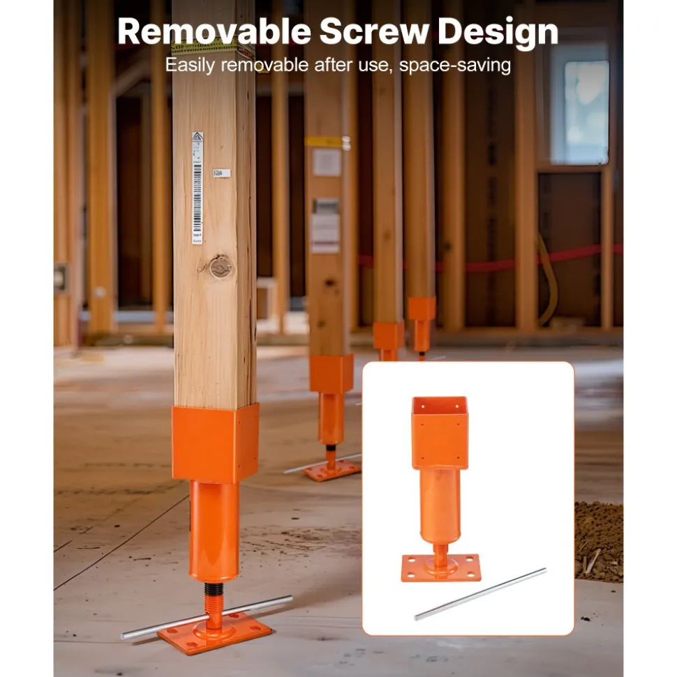VEVOR Screw Jack Post, 4" x 4", 13.2"-18.7" Height Range, 24700 lbs Max Load Capacity, Adjustable Shore Jack, Temporary House Jack Pole for Home Leveling, Lifting Floor Crawlspace Basement Shore Beam