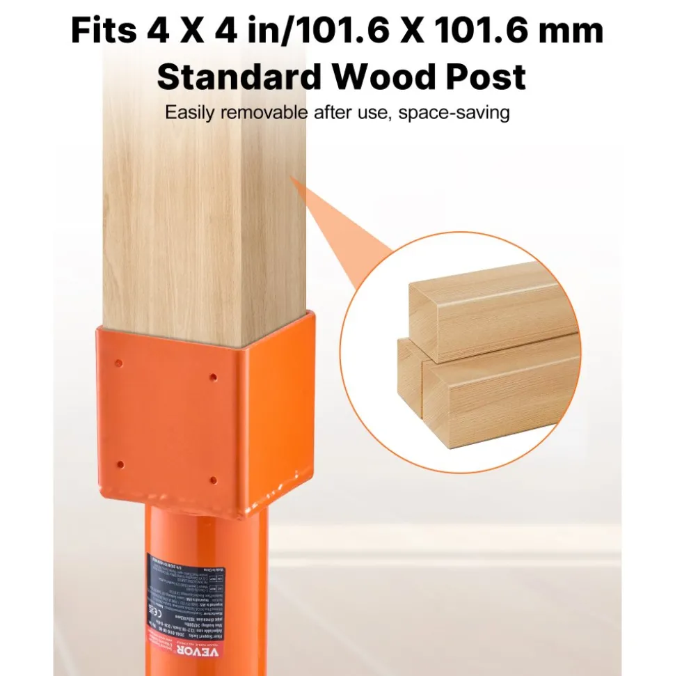 VEVOR Screw Jack Post, 4" x 4", 13.2"-18.7" Height Range, 24700 lbs Max Load Capacity, Adjustable Shore Jack, Temporary House Jack Pole for Home Leveling, Lifting Floor Crawlspace Basement Shore Beam