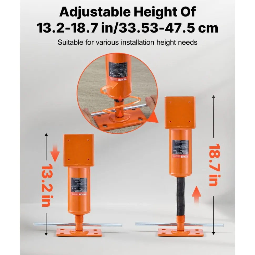 VEVOR Screw Jack Post, 4" x 4", 13.2"-18.7" Height Range, 24700 lbs Max Load Capacity, Adjustable Shore Jack, Temporary House Jack Pole for Home Leveling, Lifting Floor Crawlspace Basement Shore Beam