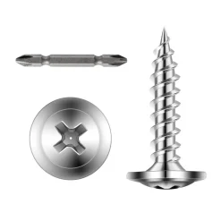 VEVOR Screws, #8 x 3/4 inch Length Self Drilling Drywall to Wood Screw, All Purpose High-Hardness Stainless Steel Wall Anchors with a Phillips Drill Bit, Cross Slot for Home Renovation(300 per Box)