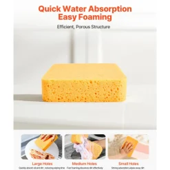 VEVOR Scrub Sponge, 6-Pack Non-Scratch Cleaning Sponges for Home, Bathroom & More, Zero Scratch Dish Scrubber, Large Household Scrubbing Sponges, Friendly to Tiles, Marble, Glass and Other Surfaces