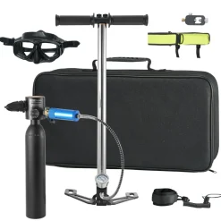VEVOR Scuba Tank, 0.5L Portable Diving Tank with Pump, Diving Oxygen Cylinder Supports 5-10 Minutes Underwater Breathing, 98.43 ft Diving Depth, Refillable Snorkel Air Tank for Underwater Exploration