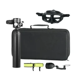 VEVOR Scuba Tank, 0.5L Portable Diving Tank with Pump, Diving Oxygen Cylinder Supports 5-10 Minutes Underwater Breathing, 98.43 ft Diving Depth, Refillable Snorkel Air Tank for Underwater Exploration