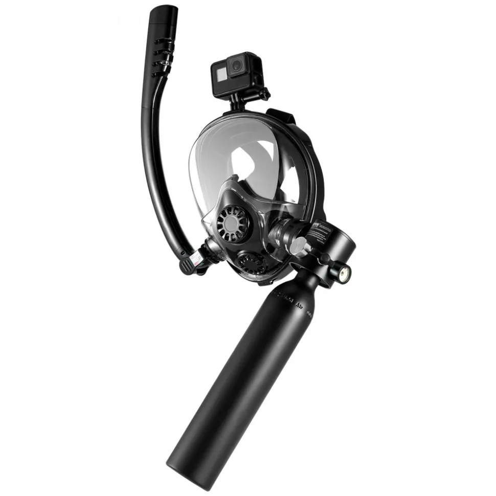 VEVOR Scuba Tank, 0.5L Portable Scuba Diving Tank, Diving Oxygen Cylinder Supports 5-10 Minutes Underwater Breathing, 98.43 ft Diving Depth, Lung Tank Kit with Snorkel Mask for Underwater Exploration