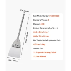 VEVOR SDS Max Floor Scraper, 23.6