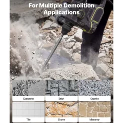VEVOR SDS Plus Chisel Set, 3 pcs SDS Plus Rotary Hammer Drill Attachments, Includes Point, Flat, & Angled Spade Chisels, Heat Treated 40Cr Alloy Steel, Sharp Edge for Demolition, Concrete and Brick