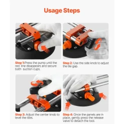 VEVOR Seamless Seam Setter, 2 Packs, Granite Seam Setter with 6 in Vacuum Suction Cups & Tool Bag, Seam Joiner for Seam Joining & Leveling, Countertop Installation Tool for Tile Stone Marble Slab