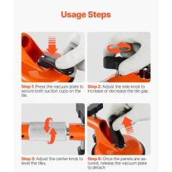VEVOR Seamless Seam Setter, 2 Packs Granite Seam Setter with 5 in Vacuum Suction Cups, Seam Joiner for Seam Joining & Leveling, 180° Adjustable, Countertop Installation Tool for Tile Stone Marble Slab