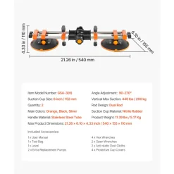 VEVOR Seamless Seam Setter, 2 Packs Granite Seam Setter with 6 in Vacuum Suction Cups, Seam Joiner for Seam Joining & Leveling, 90°-120° Adjustable, Countertop Installation Tool for Tile Marble Slab