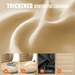 VEVOR Seat Covers, Universal Car Seat Covers Front Seats, 2pcs Faux Leather Seat Cover, Semi-enclosed Design, Detachable Headrest and Airbag Compatible, for Most Cars SUVs and Trucks Beige