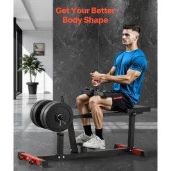 VEVOR Seated Calf Machine, 440 LBS Capacity Calf Raise Machine, Seated Calf Raise Leg Exercise Home Gym, Calf Workout Training Equipment, Lower Body Specialty Machine, Fit 1/2 inch Weight Plates