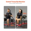 VEVOR Seated Dip Machine, Tricep Bicep Press Down Machine with Cable Bar, Adjustable Seat, and Backrest,  Exercise Equipment for Chest Training, Upper Body Push Fitness Workout, Hold up to 450LBS