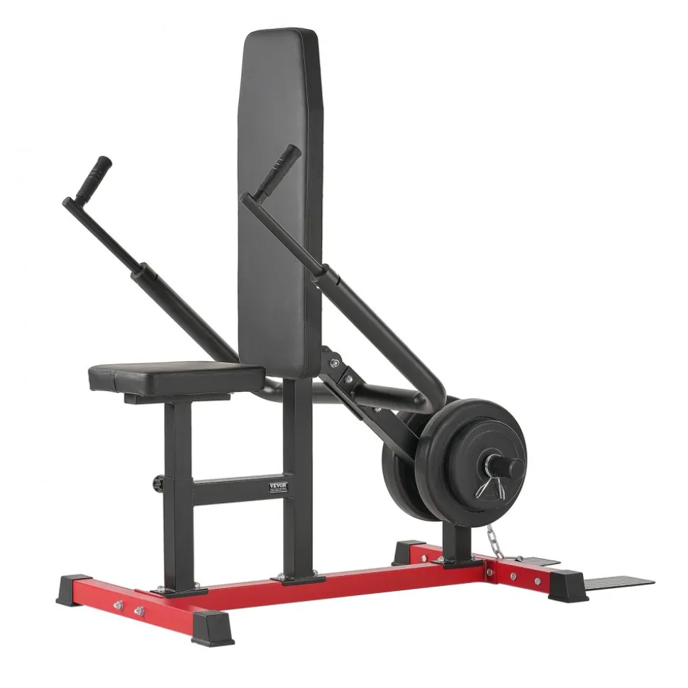 VEVOR Seated Dip Machine, Tricep Bicep Press Down Machine with Cable Bar, Adjustable Seat, and Backrest, Exercise Equipment for Chest Training, Upper Body Push Fitness Workout, Hold up to 450LBS