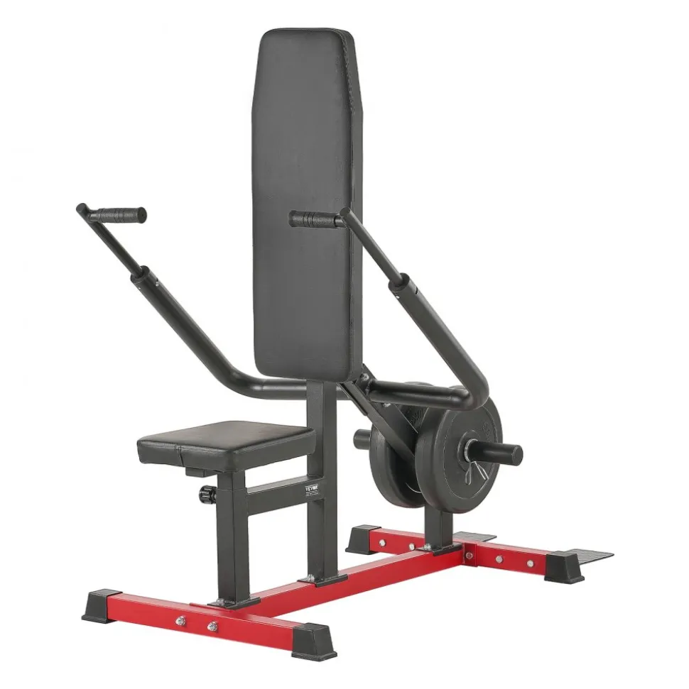 VEVOR Seated Dip Machine, Tricep Bicep Press Down Machine with Cable Bar, Adjustable Seat, and Backrest, Exercise Equipment for Chest Training, Upper Body Push Fitness Workout, Hold up to 450LBS
