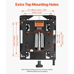 VEVOR Seat Suspension Kit with Seat Slider Track, Universal Air Ride Seat Suspension for Zero Turn Lawn Mower, 6in Front-to-Back Adjustable, Tractor Seat Suspension Kit for Forklift, Bulldozers