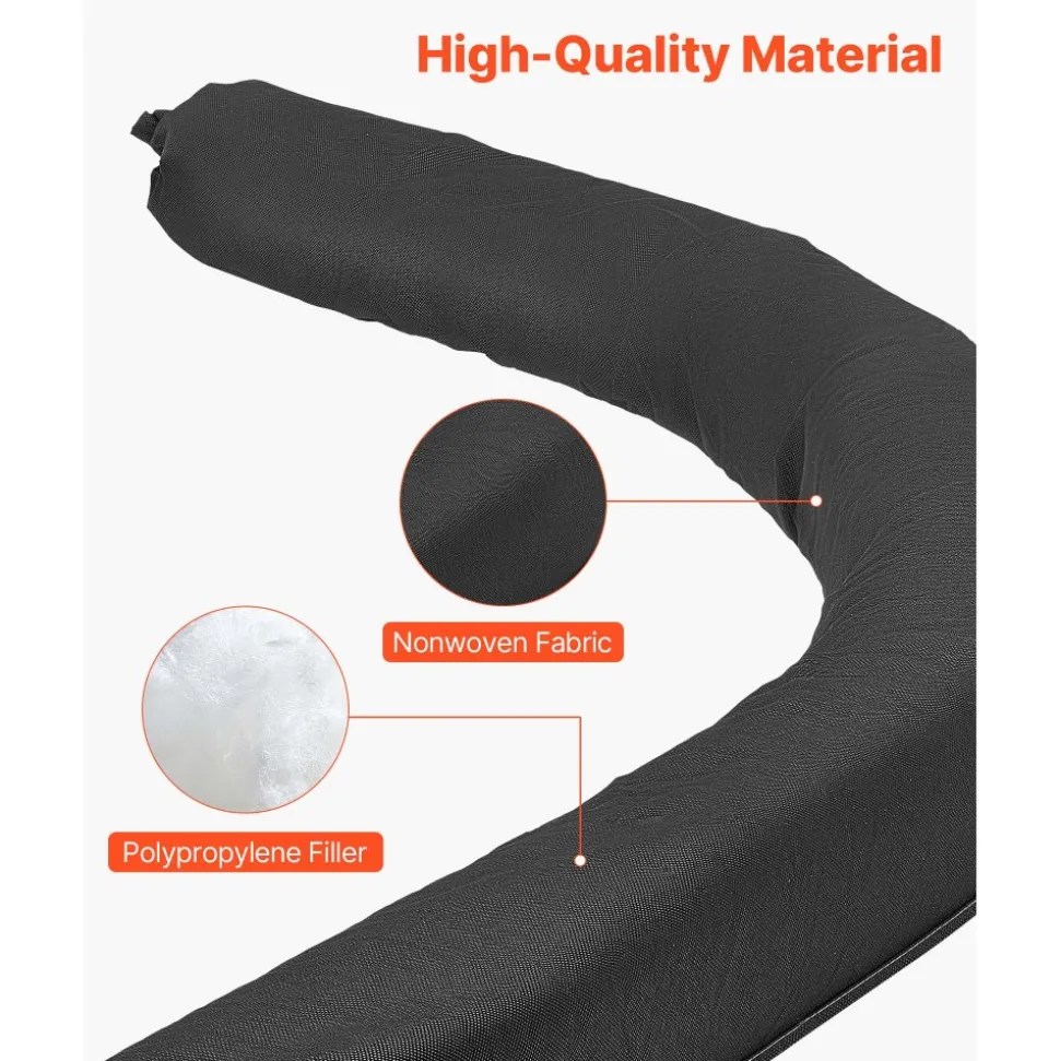 VEVOR Sediment Filter Sock, Dia. 5 in x 10 ft L Coverage, Erosion Control Socks with Polypropylene Filler, Flexible & Efficient Silt Fence Socks for Storm-Water Management, Drainage Protection