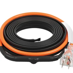 VEVOR Self-Regulating Pipe Heating Cable, 15FT 5W/FT Heat Tape for Pipes Freeze Protection, Water Pipe Heat Cable with Built-in Thermostat Protects PVC Hose, Metal and Plastic Pipe from Freezing