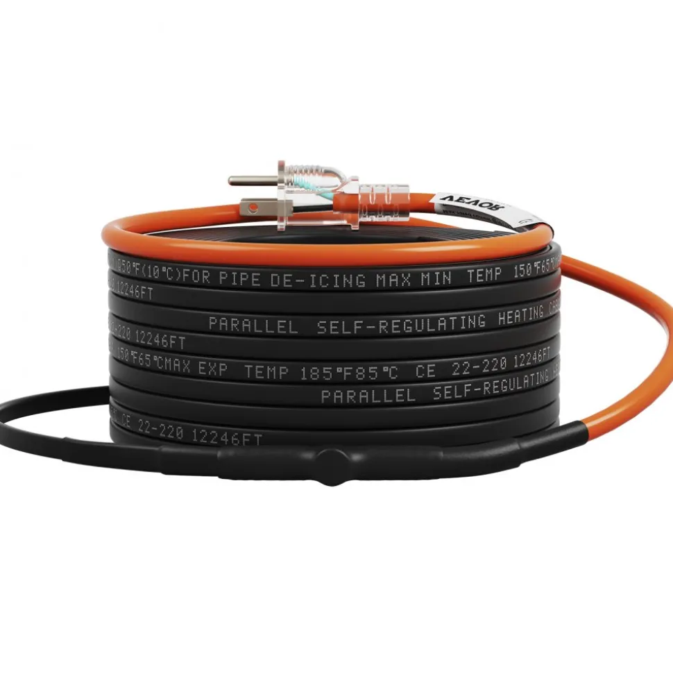 VEVOR Self-Regulating Pipe Heating Cable, 120-feet 5W/ft Heat Tape for Pipes Freeze Protection, Protects PVC Hose, Metal and Plastic Pipe from Freezing, 120V