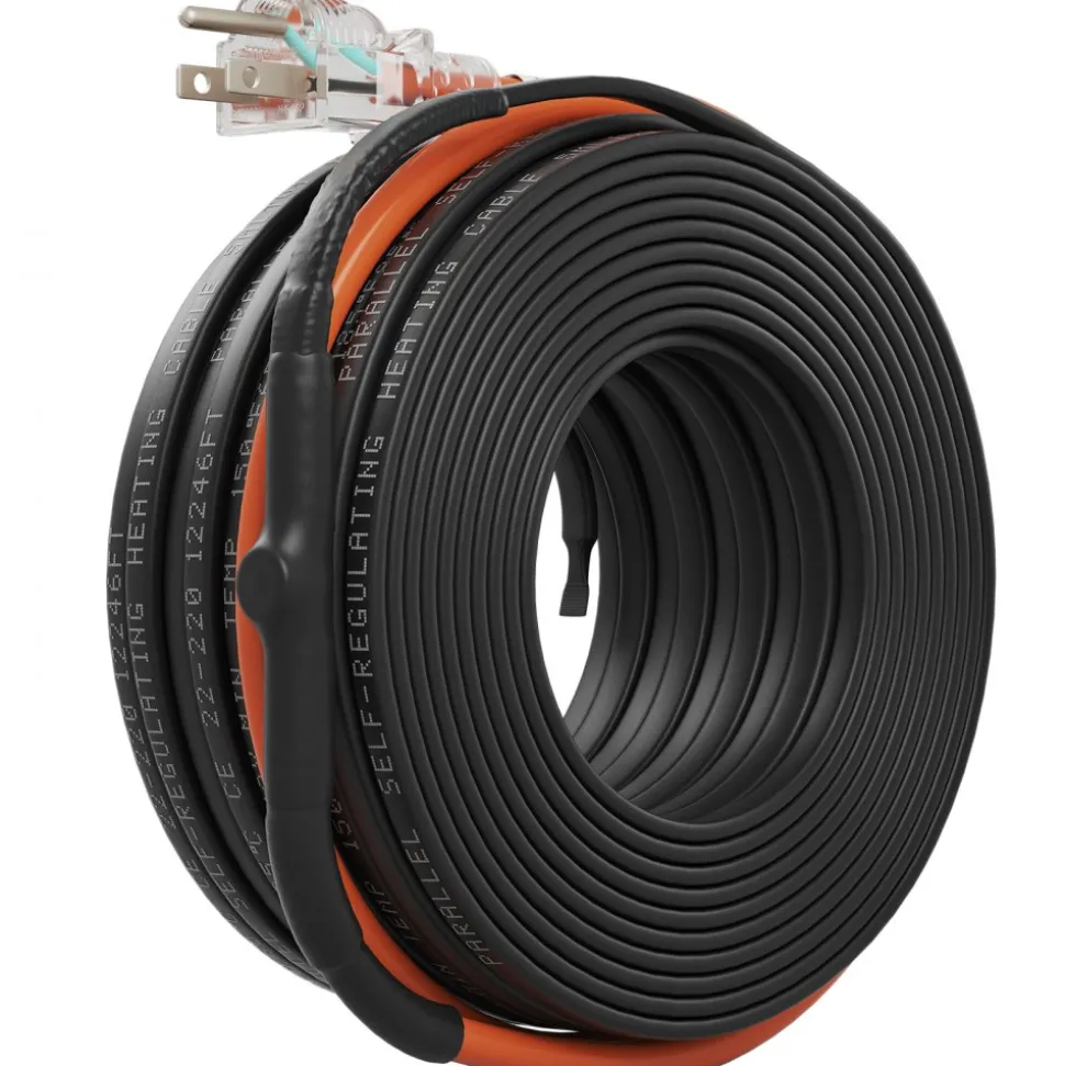 VEVOR Self-Regulating Pipe Heating Cable, 120-feet 5W/ft Heat Tape for Pipes Freeze Protection, Protects PVC Hose, Metal and Plastic Pipe from Freezing, 120V