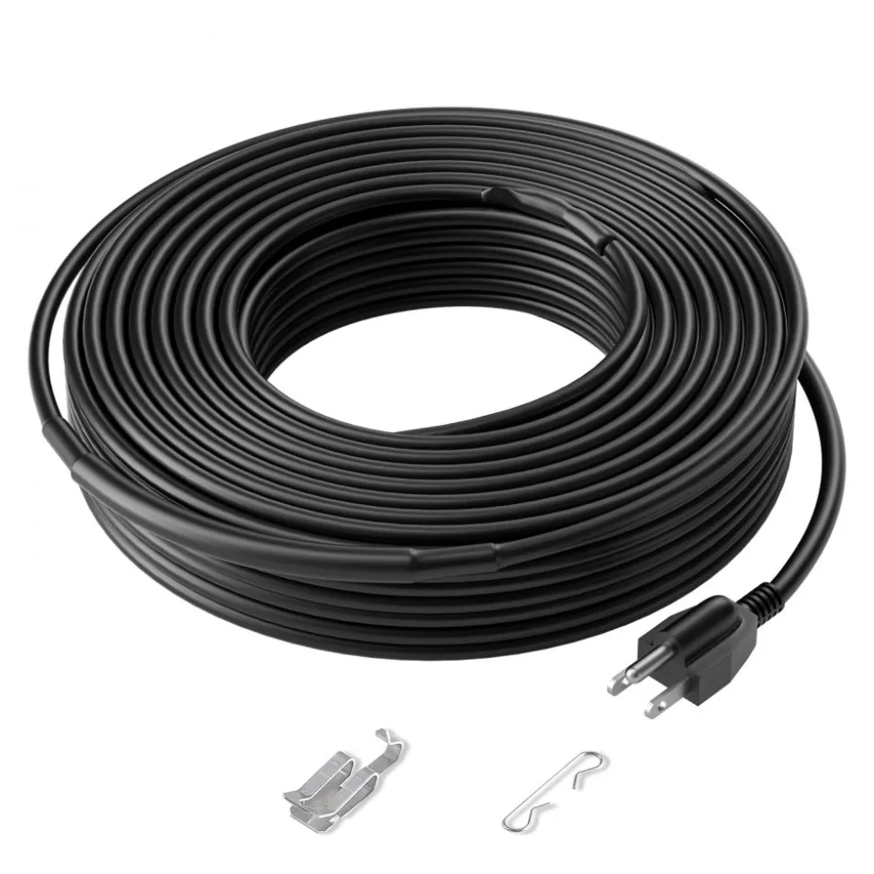 VEVOR Self-Regulating Pipe Heating Cable, 80FT 5W/FT Heat Tape for Pipes, Roof Snow Melting De-icing, Gutter and Pipe Freeze Protection