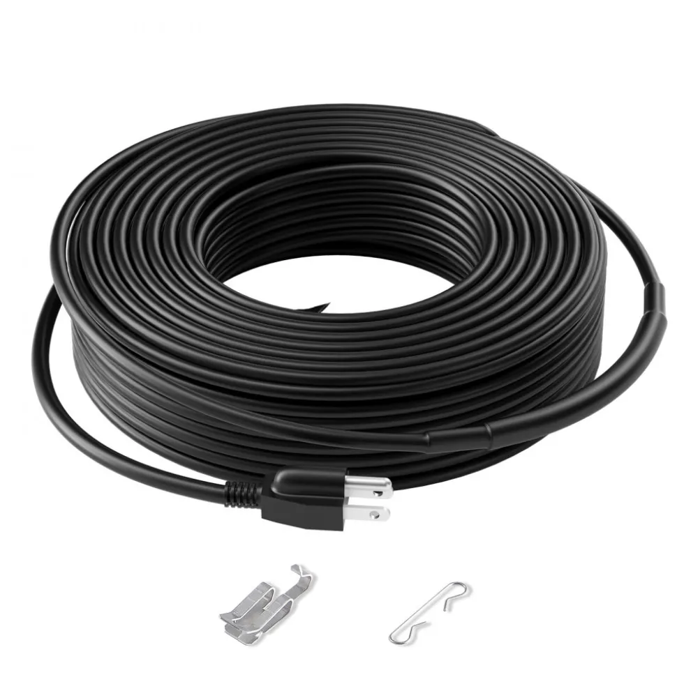 VEVOR Self-Regulating Pipe Heating Cable, 80FT 5W/FT Heat Tape for Pipes, Roof Snow Melting De-icing, Gutter and Pipe Freeze Protection