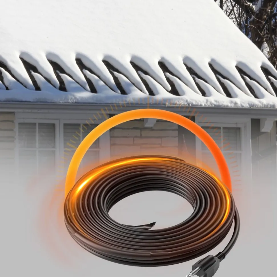 VEVOR Self-Regulating Pipe Heating Cable, 9FT 5W/FT Heat Tape for Pipes Freeze Protection, Water Pipe Heat Cable with Built-in Thermostat Protects PVC Hose, Metal and Plastic Pipe from Freezing