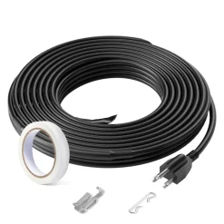 VEVOR Self-Regulating Pipe Heating Cable, 9FT 5W/FT Heat Tape for Pipes Freeze Protection, Water Pipe Heat Cable with Built-in Thermostat Protects PVC Hose, Metal and Plastic Pipe from Freezing