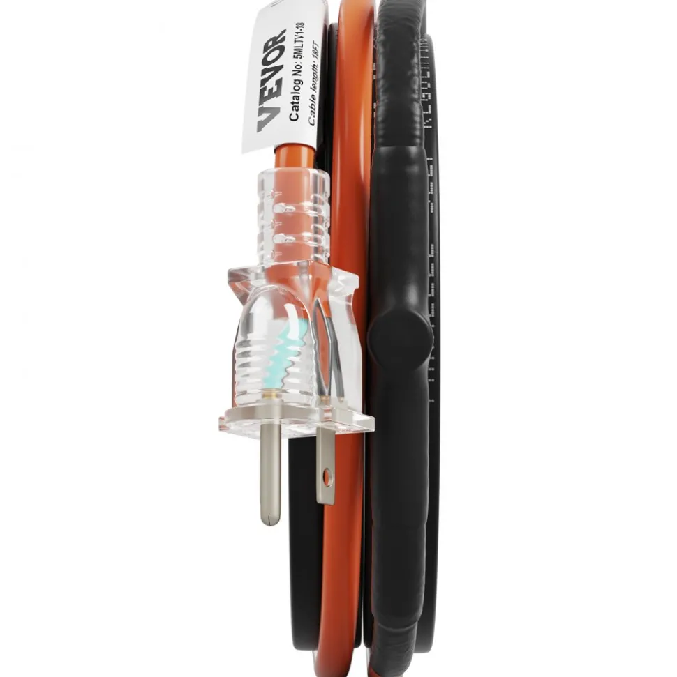 VEVOR Self-Regulating Pipe Heating Cable, 120FT 5W/FT Heat Tape for Pipes, Roof Snow Melting De-icing, Gutter and Pipe Freeze Protection