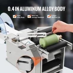 VEVOR Semi-Automatic Round Labeling Machine, 20-50pcs/min, Electric Bottle Label Applicator for Round Bottles, Round Bottle Labeler Suitable for Bottle Diameter 0.78-4.72 inches (with Pressing Bar)