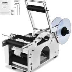 VEVOR Semi-Automatic Round Labeling Machine, 20-50pcs/min, Electric Bottle Label Applicator for Round Bottles, Round Bottle Labeler Suitable for Bottle Diameter 0.78-4.72 inches (with Pressing Bar)