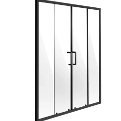 VEVOR Semi-frameless Shower Door, 57.8-59 W x 70 H in, Double Sliding Glass Door with 1/4 in(6mm) Clear Tempered Glass, Waterproof Shatterproof Stainproof with Stainless Steel Hardware, Matte Black