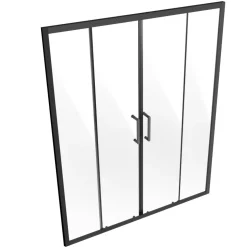 VEVOR Semi-frameless Shower Door, 57.8-59 W x 70 H in, Double Sliding Glass Door with 1/4 in(6mm) Clear Tempered Glass, Waterproof Shatterproof Stainproof with Stainless Steel Hardware, Matte Black