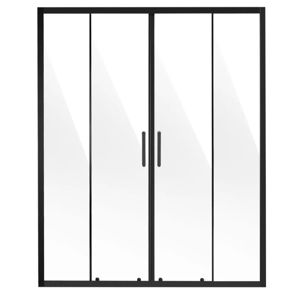 VEVOR Semi-frameless Shower Door, 57.8-59 W x 70 H in, Double Sliding Glass Door with 1/4 in(6mm) Clear Tempered Glass, Waterproof Shatterproof Stainproof with Stainless Steel Hardware, Matte Black