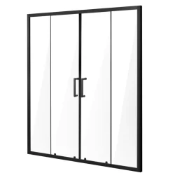 VEVOR Semi-frameless Shower Door, 57.8-59 W x 70 H in, Double Sliding Glass Door with 1/4 in(6mm) Clear Tempered Glass, Waterproof Shatterproof Stainproof with Stainless Steel Hardware, Matte Black
