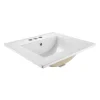 VEVOR Semi Recessed Bathroom Sink, 19.09 x 16.73 Inch Oval White Ceramic Vessel Sink with Overflow Hole and 3 Faucet Holes, Drop in Modern Lavatory Vanity Bath Wash Bowl Basin, Ideal for Small Spaces