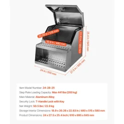 VEVOR Semi-Truck Step Tool Box, 24