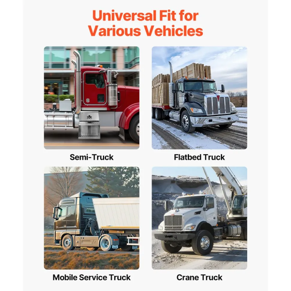 VEVOR Semi-Truck Step Tool Box, 18" x 27.5" x 25.4" Heavy Duty Aluminum Toolbox Side Mount, Waterproof Side Storage Saddle Step Box with T-Handle Lock & Keys for Semi Trucks, Flatbed Trailers