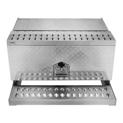 VEVOR Semi-Truck Step Tool Box, 30" x 29.5" x 15.8" Heavy Duty Aluminum Diamond Plate Toolbox, Waterproof Cab Entry Step Storage Box with T-Handle Lock & Keys for Flatbed, Crane, and Semi Trucks