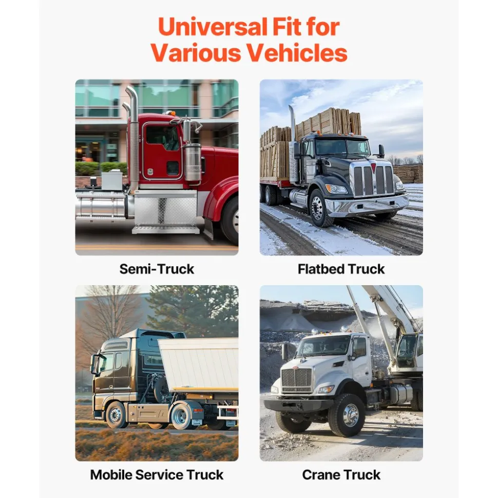 VEVOR Semi-Truck Step Tool Box, 31" x 30" x 19" Heavy Duty Aluminum Diamond Plate Toolbox, Waterproof Cab Entry Step Storage Box with Shock-Absorbing Latch for Flatbed, Crane, and Semi Trucks