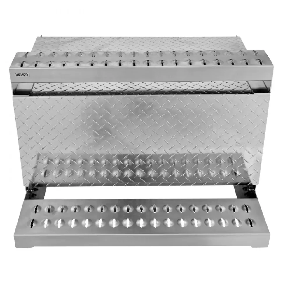 VEVOR Semi-Truck Step Tool Box, 31" x 30" x 19" Heavy Duty Aluminum Diamond Plate Toolbox, Waterproof Cab Entry Step Storage Box with Shock-Absorbing Latch for Flatbed, Crane, and Semi Trucks