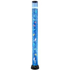 VEVOR Sensory Bubble Tube Lamp, 4 ft Bubble Fish Tube, Sensory Aquarium Lamp with 10 Floating Fish & 16 Color Effects, Remote Control, Stress Relief Calming Light for Bedroom Living Room Home Decor