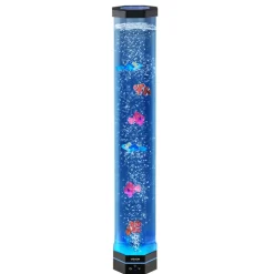 VEVOR Sensory Bubble Tube Lamp, 2.67 ft Bubble Fish Tube, Sensory Aquarium Lamp with 6 Floating Fish & 16 Color Effects, Remote Control, Stress Relief Calming Light for Bedroom Living Room Home Decor