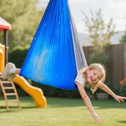 VEVOR Sensory Swing, Double-Layer Fabric Sensorys Hammock, Indoor & Outdoor Sensory Swing with 360° Swivel Hanger, O-Sling, Holds up to 300lbs, Adjustable Aerial Yoga, Hanging Swings for Kids