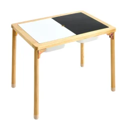 VEVOR Sensory Table for Toddlers, Foldable Wooden Kids Activity Table with Double-Sided Board, Storage Bins, and Non-Slip Feet, for Boys and Girls Playing Sand and Water, Drawing, Studying, Dining