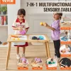 VEVOR Sensory Table for Toddlers, Kids Activity Table with 3 Foldable Storage Bins & Double-Sided Board, Indoor/Outdoor Play Sand and Water Table, Wooden Kids Sensory Table for Drawing Studying Dining