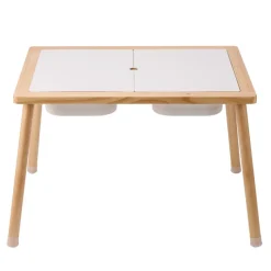 VEVOR Sensory Table for Toddlers, Kids Activity Table with 3 Foldable Storage Bins & Double-Sided Board, Indoor/Outdoor Play Sand and Water Table, Wooden Kids Sensory Table for Drawing Studying Dining