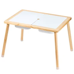 VEVOR Sensory Table for Toddlers, Kids Activity Table with 3 Foldable Storage Bins & Double-Sided Board, Indoor/Outdoor Play Sand and Water Table, Wooden Kids Sensory Table for Drawing Studying Dining
